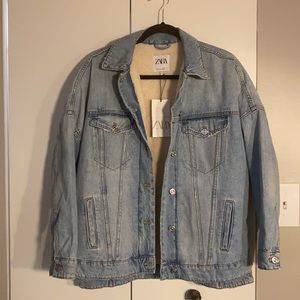 Zara Sherpa Lined Jean Jacket